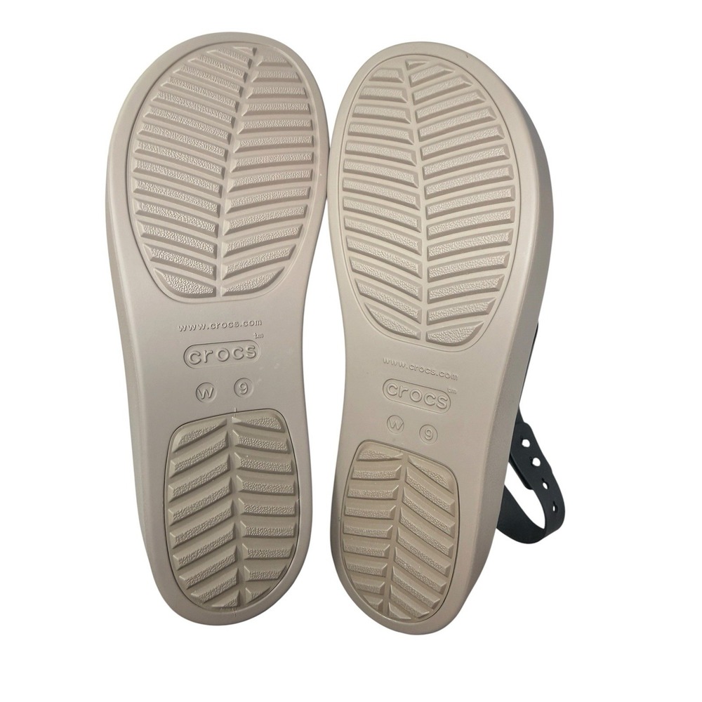 Crocs Women Brooklyn Low Wedge Sandals Black Mushroom Size W9 206453-07H - Picture 5 of 5